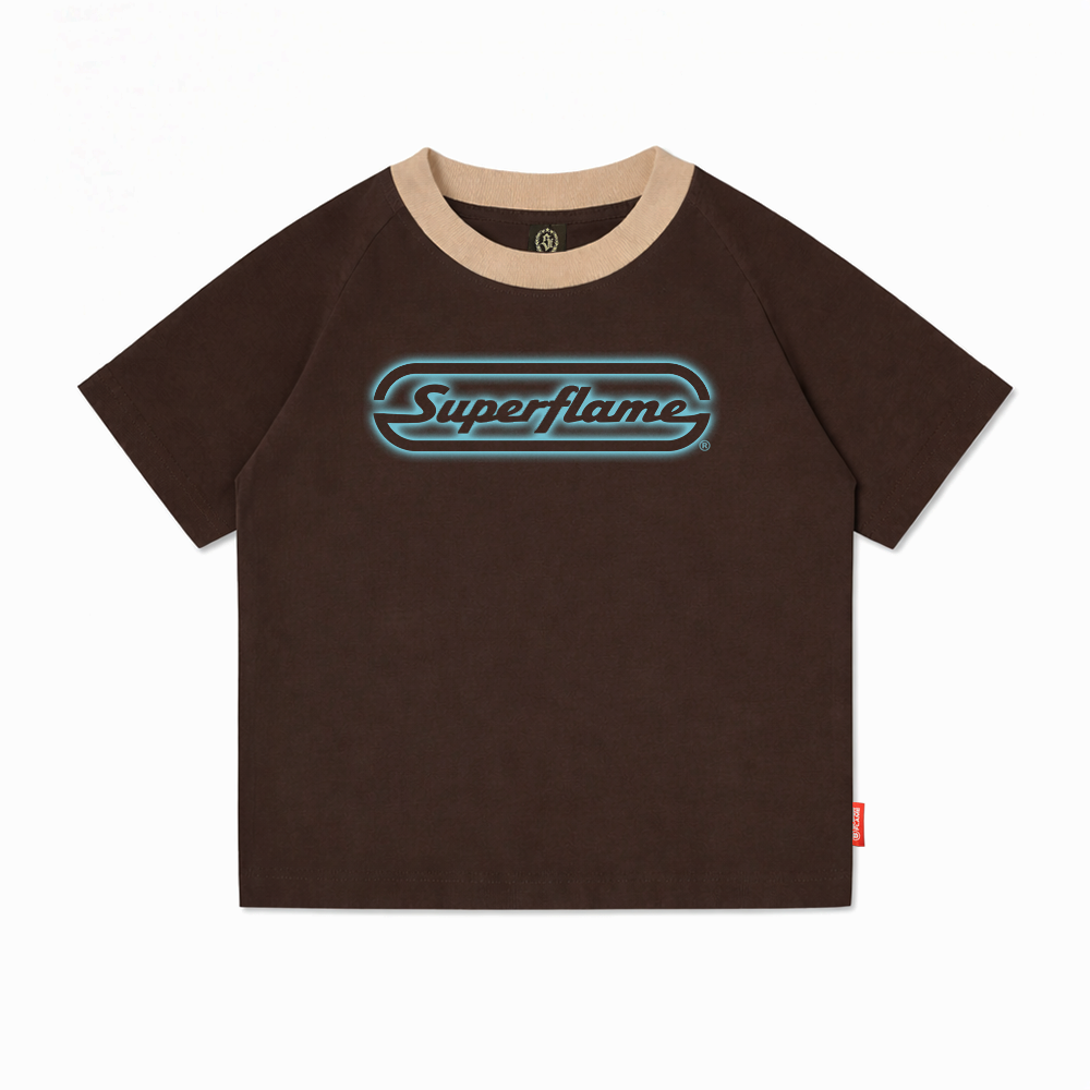 Superflame Baby Tee Brown Spray